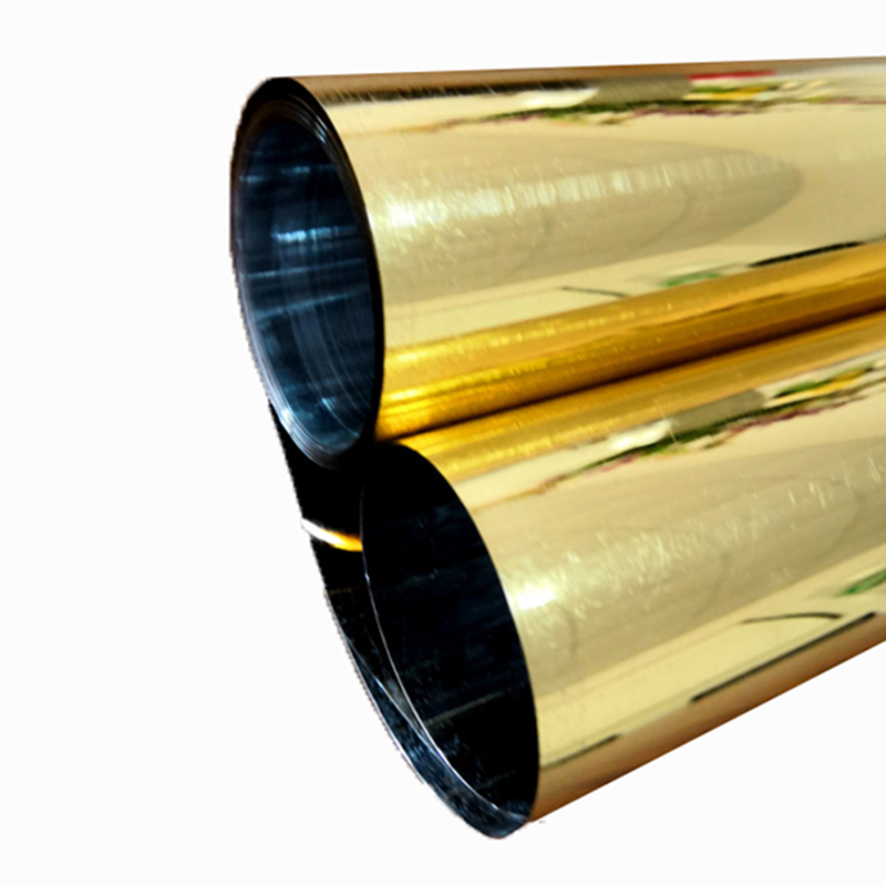 Rollos de película de PET metalizada de oro de alto brillo de 120 micras Mylar para termoformado